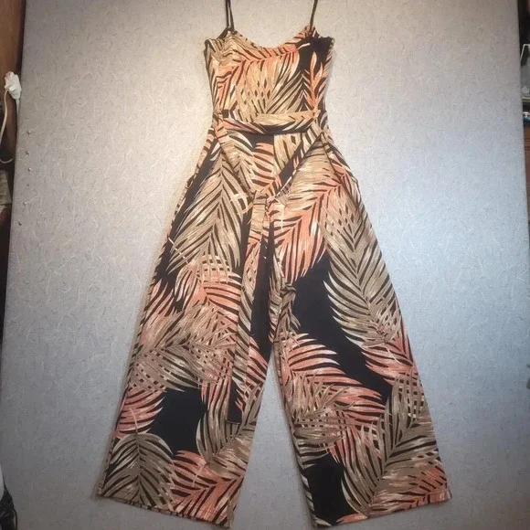 Eclipse Jungle Fauna Black & Orange Jumpsuit Size Small - Picture 6 of 10